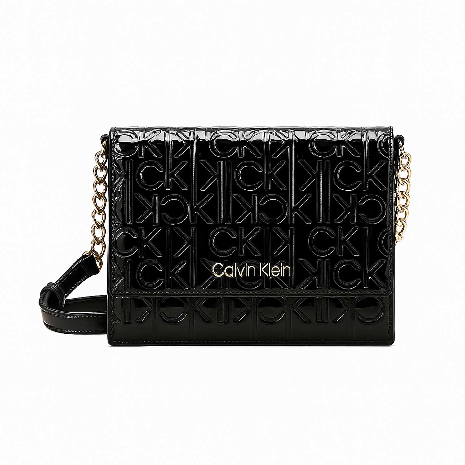 Calvin Klein Black and Gold Satchel Calvin Klein Black Satchel Handbag | eBay main image 2